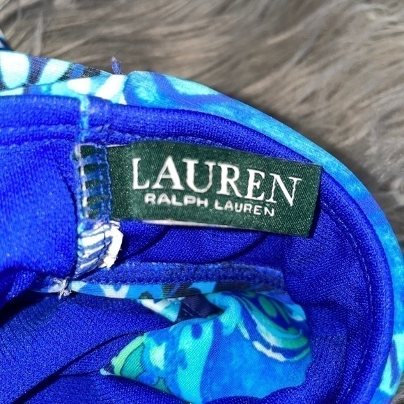 EUC Lauren Ralph Lauren Exotic Paisley Solids Hipster Swim Bottom Size 14 - Picture 8 of 9